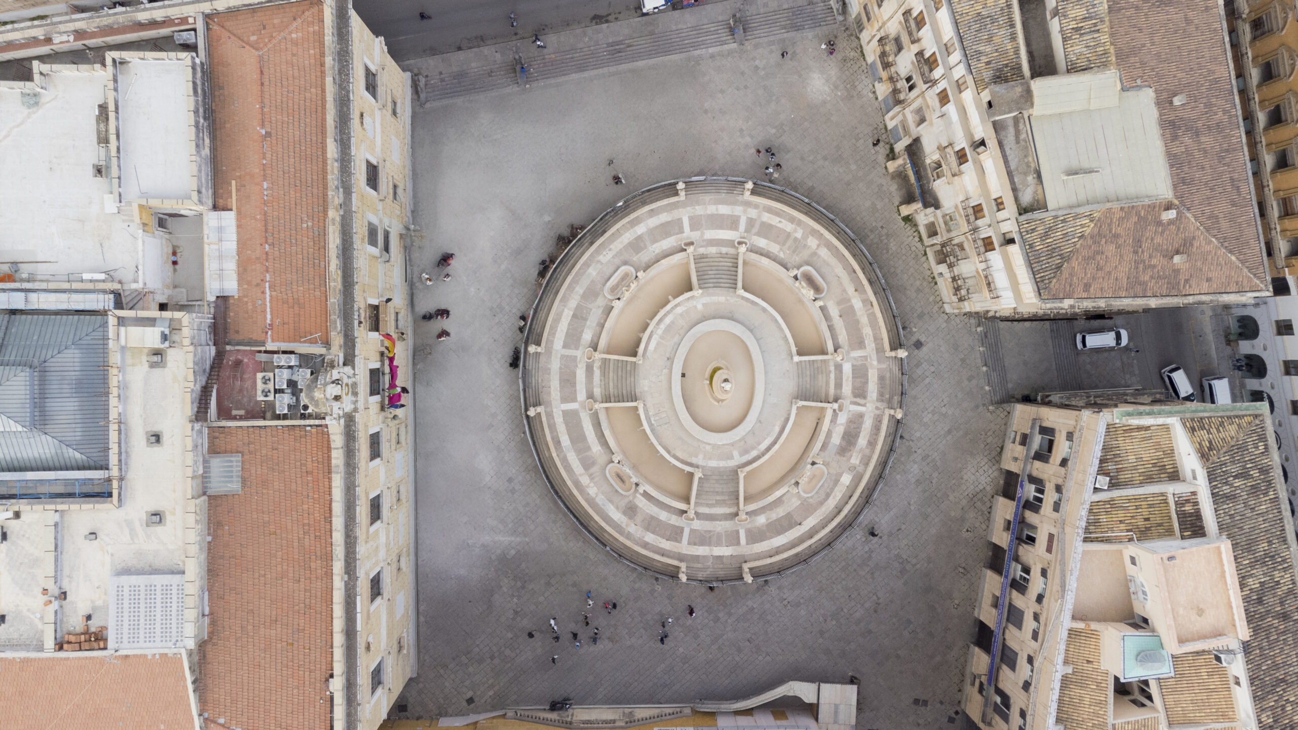 Veduta aerea di Piazza Pretoria a Palermo